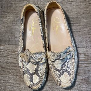 Genuine snakeskin driving loafers